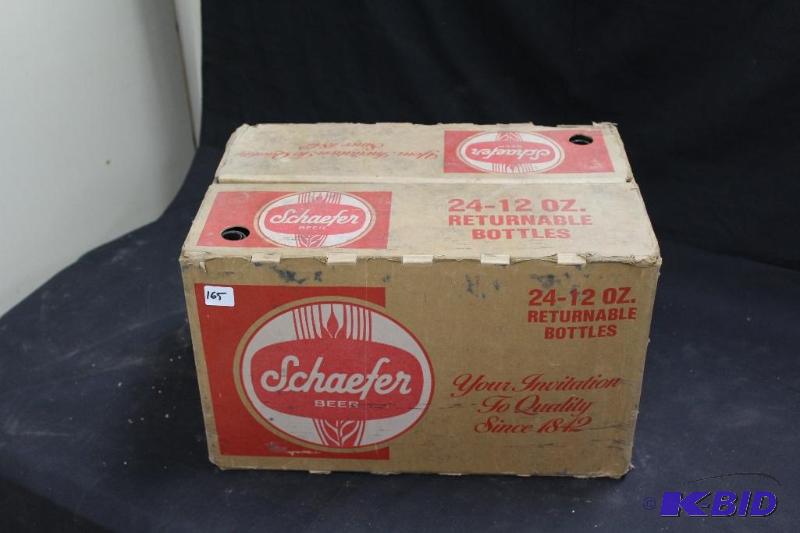 lot 165 image: Vintage Case of Beer Bottles  Includes all 24...