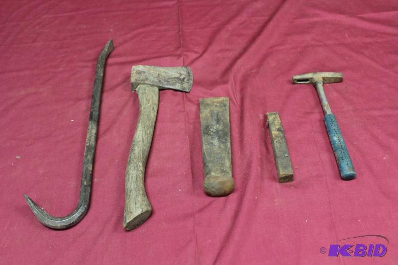 lot 222 image: Ax, Log Splitting Wedge, Pry Bar, etc.. ...