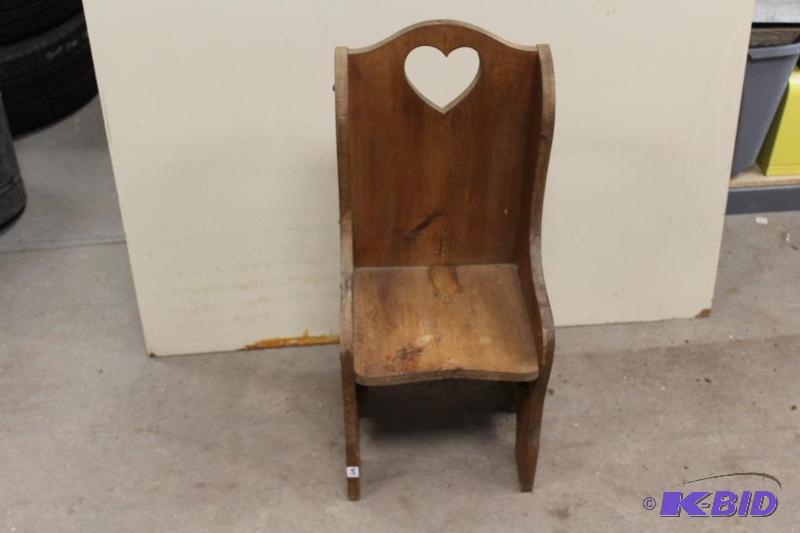lot 303 image: Solid Wood Doll Chair ...
