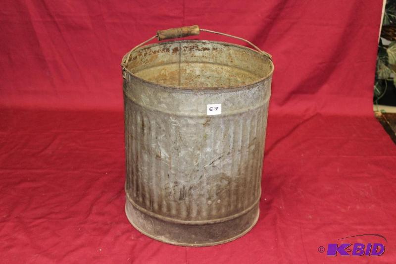 lot 67 image: Tin Bucket with Bale Handle ...