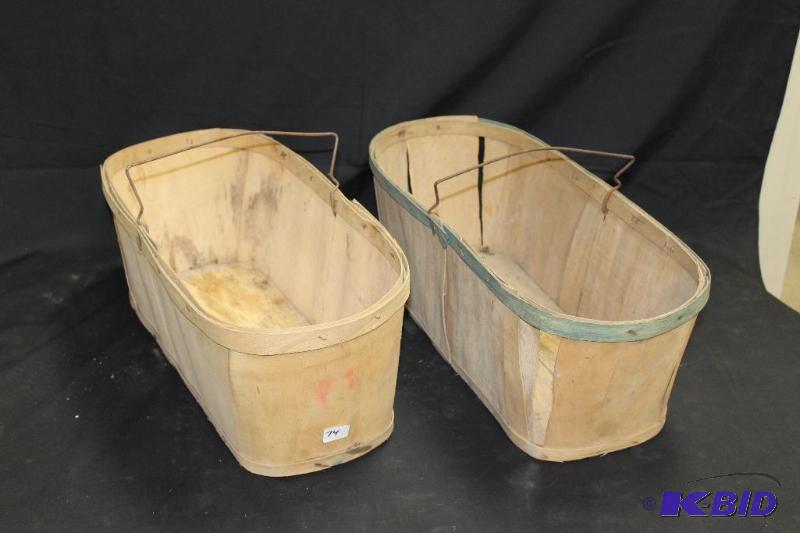 lot 74 image: Vintage Wooden Baskets ...