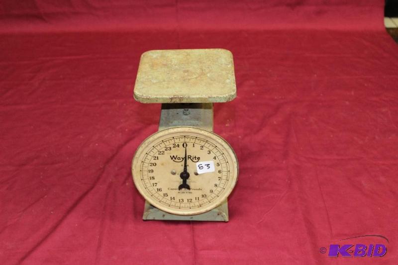 lot 83 image: Way Rite 25# Scale, Chicago, Appears accurate...