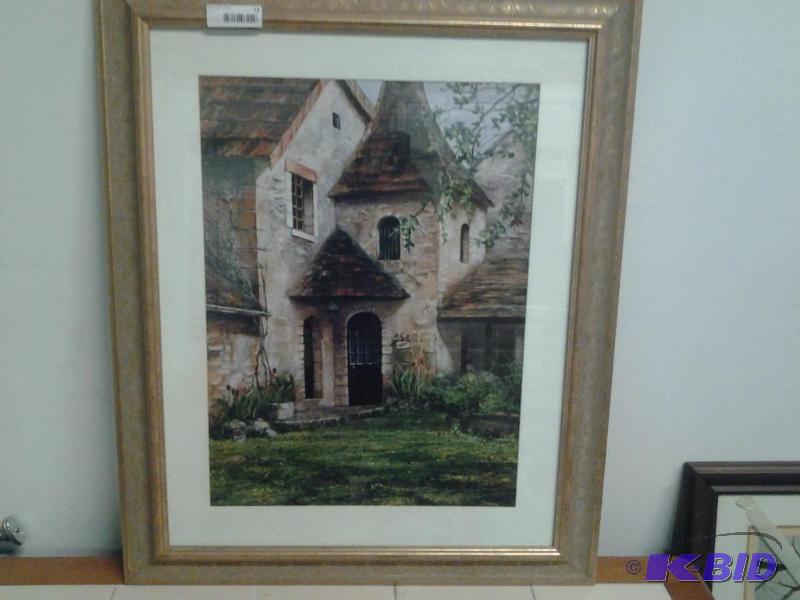 lot 13 image: Castle Home Painting in Gold Frame