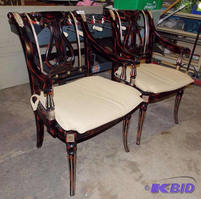 lot 19 image: Pair of Stunning Steinway Style Chairs