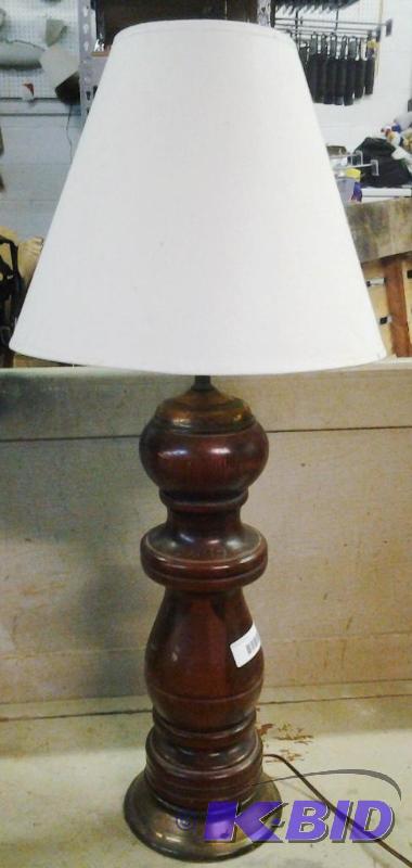 lot 28 image: Wooden Lamp with Shade