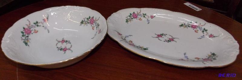 lot 76 image: Lot of (2) Vintage Fine China Serving Dishes