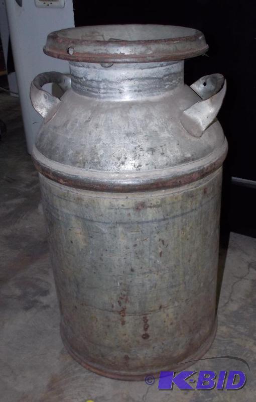 lot 83 image: Vintage Metal Milk Can with Lid