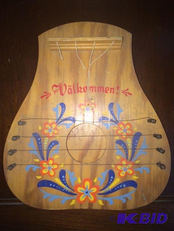 lot 99 image: Vintage Swedish String Instrument Decorative Wall Hanging