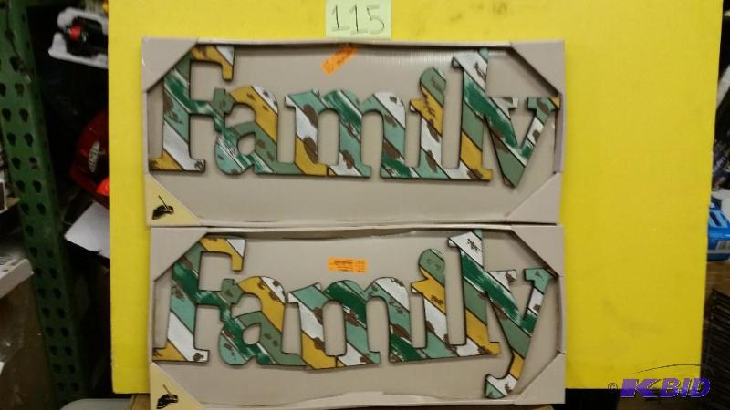 lot 115 image: SET OF 2 Stratton Home Family Wall Dcor