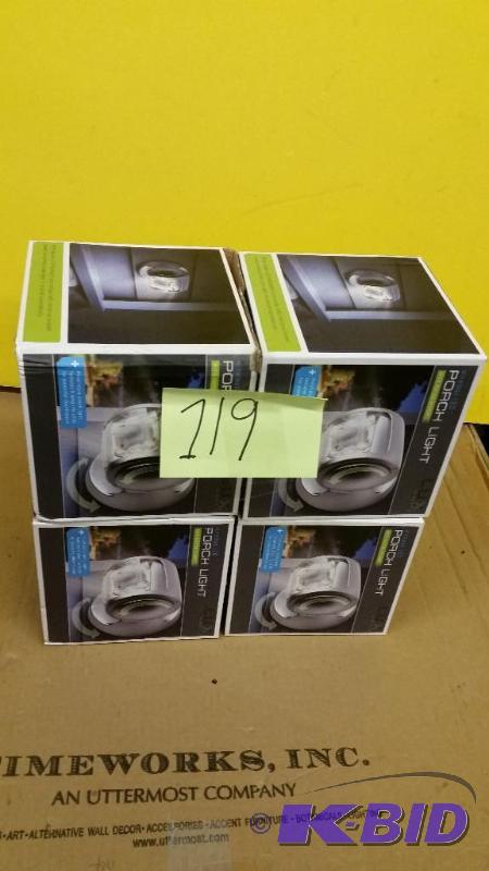 lot 119 image: Lot of 4 Fulcrom Motion Activated Cordless Light, Silver NEW