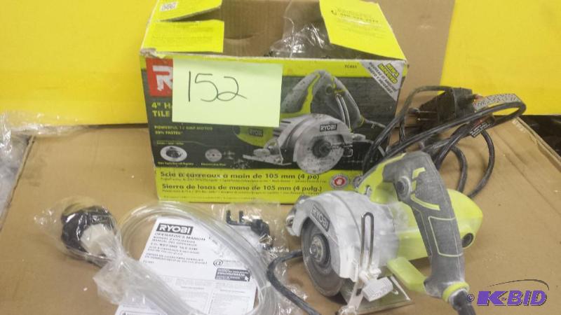 lot 152 image: Ryobi 4 Hand Held Tile Saw