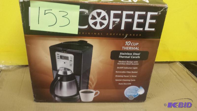 lot 153 image: Mr Coffee 10 Cup Thermal Stainles Steel Carafe