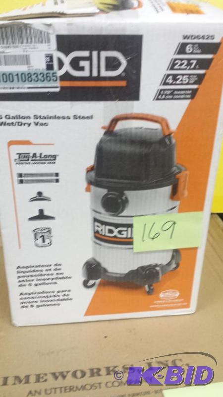 lot 169 image: Ridgid WD6525 WetDry Vac