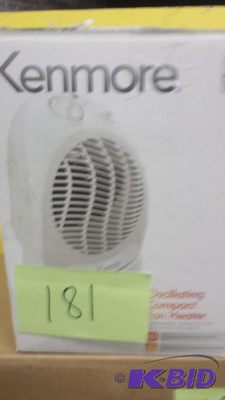 lot 181 image: Oscillating Compact Fan Heater