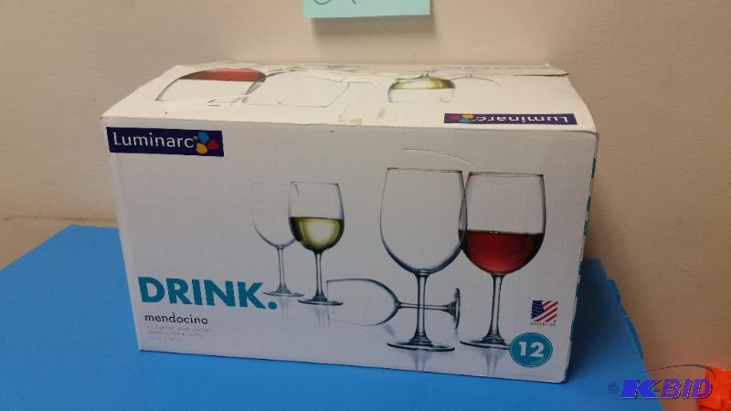 lot 205 image: Lumininarc All Purpose Wine Glasses