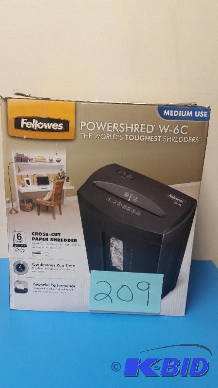 lot 209 image: Fellowes Powershred W-6C