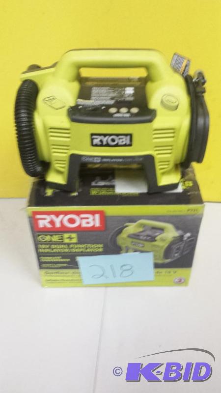 lot 218 image: Ryobi One Plus Dual Function Inflator