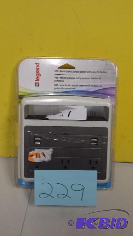 lot 229 image: Legend USB-Multi-Outlet Changing Station with Surge Protection