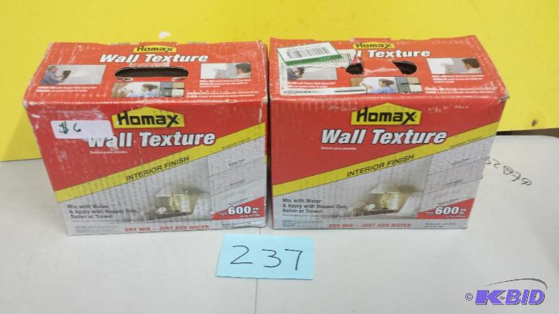 lot 237 image: Lot of 2 Boxes Of Homax Wall Texture