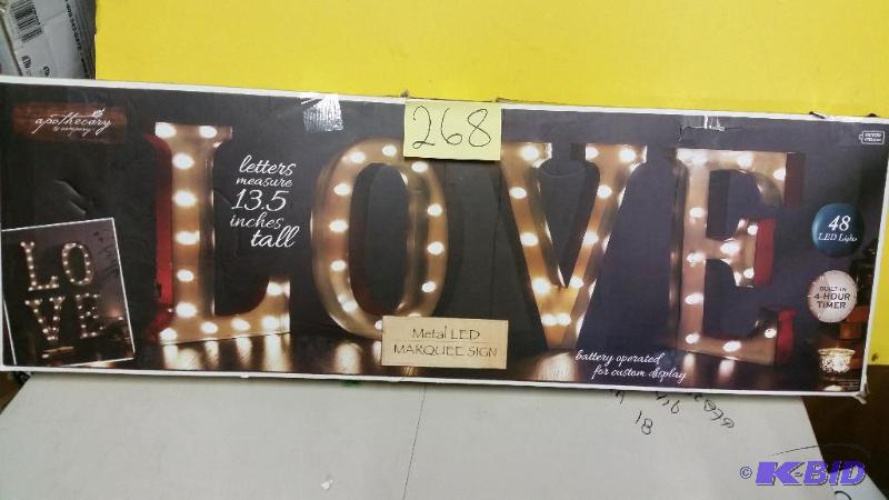 lot 268 image: Metal LED Sign