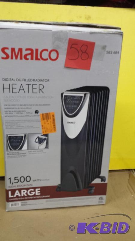 lot 58 image: Smalco Heater Digital Oil Filled Radiator