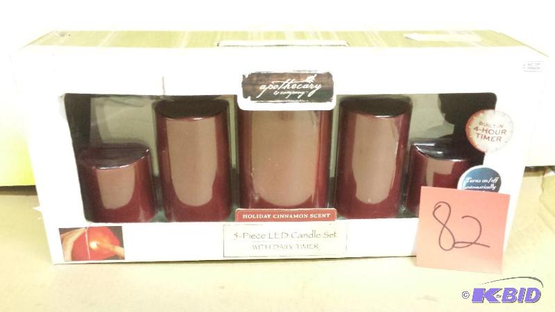 lot 82 image: Apothecary 5 Piece LED Candle Set
