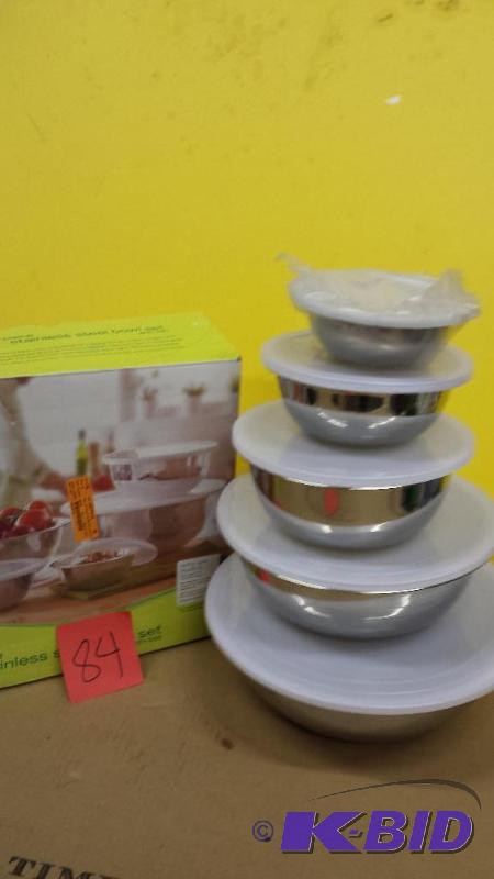 lot 84 image: Food Network 5 Pc Stainless Steel Canister Set