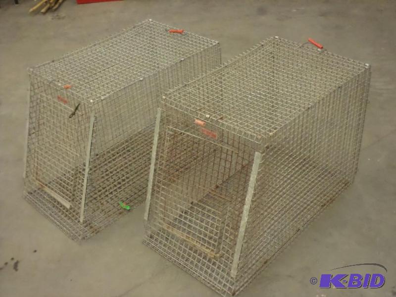 lot 134 image: (2) 36" Wire Rabbit Cages...
