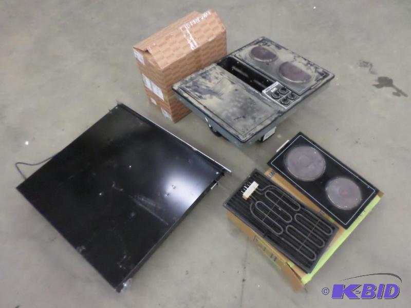 lot 136 image: Lot Of Electric Stove Top Parts, Etc...