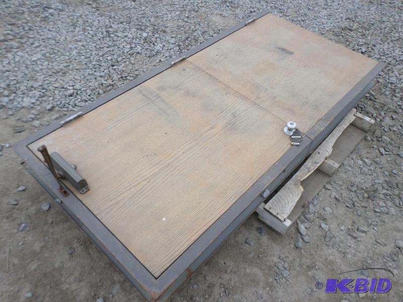 lot 27 image: 36" Steel-Framed Wood Door, Used...
