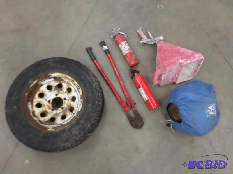 lot 86 image: 24" Bolt Cutter, Spare Trailer Tire, (2)...
