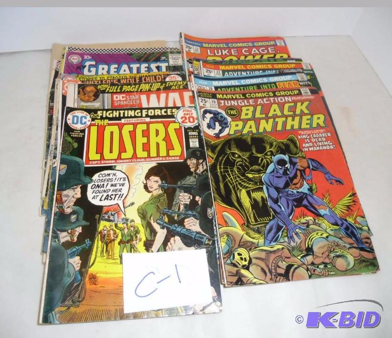 # C-1 Lot of 24 Vintage Comic Books Marvel & DC Sgt. Rock, Living Vampire, Man-Thing and More