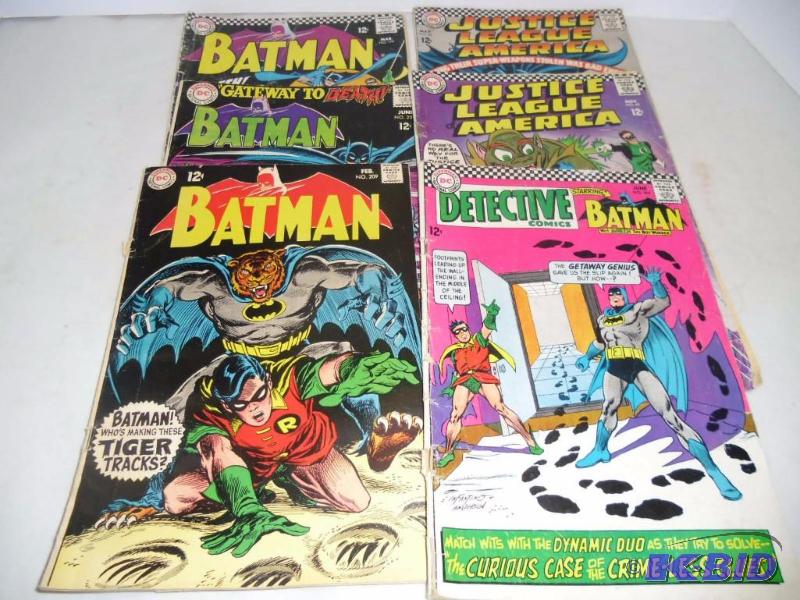 Lot # C-3 Vintage Lot of 6 DC Batman Comics 1966, 1967, 1968