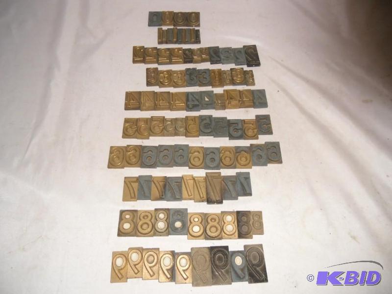 Numbers Only Vintage Printers Type Brass Numbers Crafts or Display