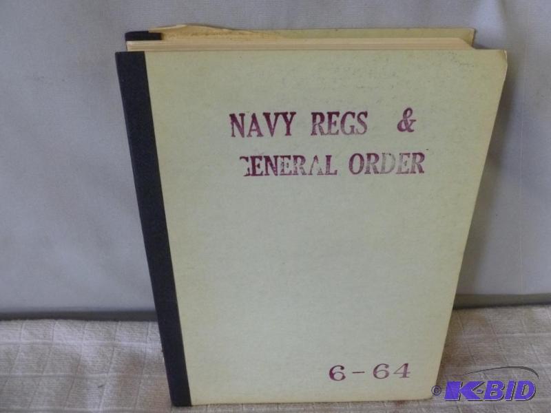 lot 166 image: Vintage Navy Serviceman Book - Navy Regs &...