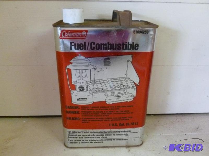 lot 69 image: Can of Coleman fuel, about 12 - 23 full.&nb...