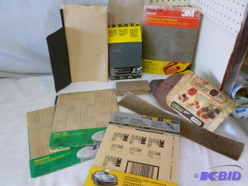 lot 74 image: Large lot of sand paper, some new in the pack...