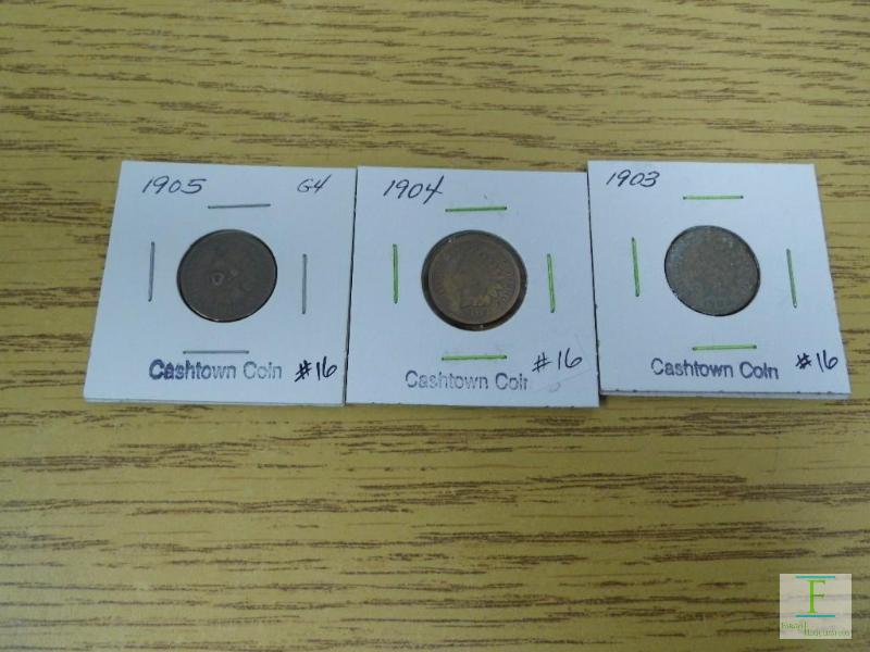 1903, 1904 & 1905 Indian Head Cents