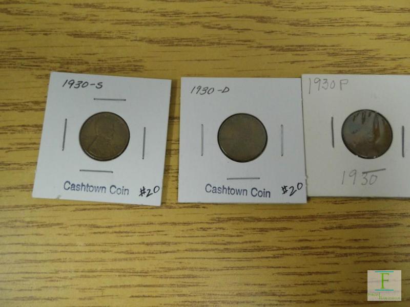 1930 P, D &S Wheat Cents