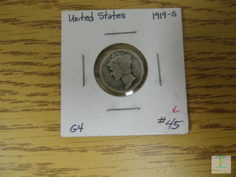 1919 S Mercury Dime