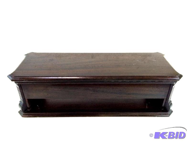 lot 12 image: Antique Mahogany Infant Coffin with hinged lid  11 Wide X 29 Long X 9 Tall