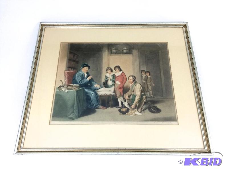 lot 24 image: The Truants Color Artists Proof Mezotint Engraving by Sydney E. Wilson After W.R.Bigg, R.A.