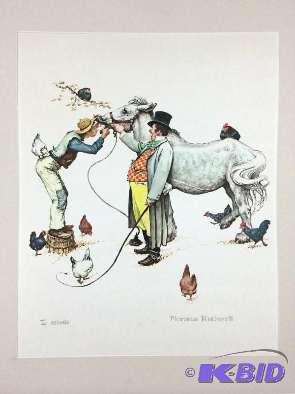 lot 15 image: Large Norman Rockwell Matted Print 21 X 24 - Numbered I 83350