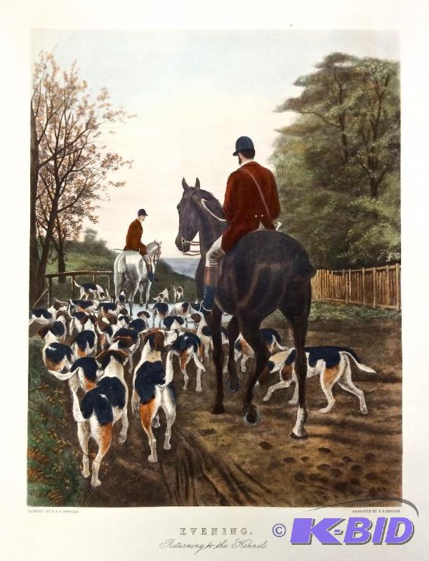 lot 22 image: Evening. Returning to the Kennels Painted by E.A. S. Douglas & Engraved By E.G.Hester