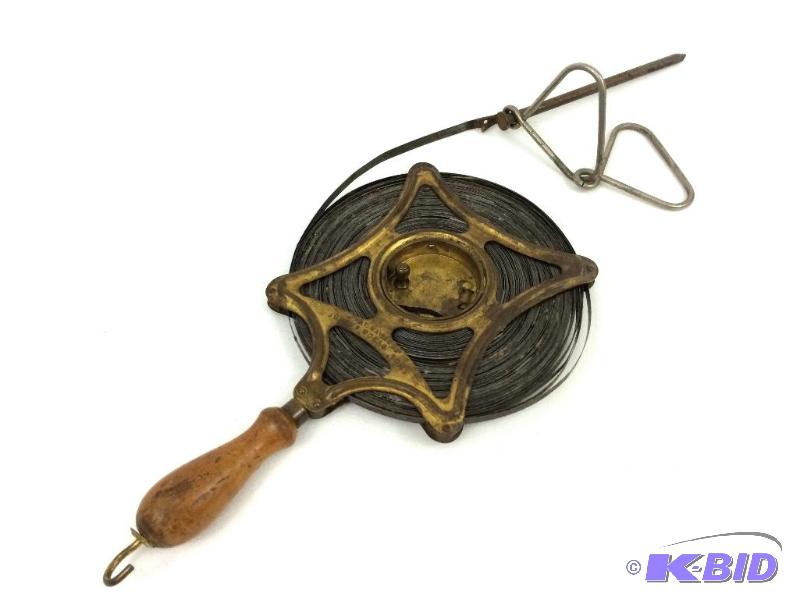 lot 24 image: Justuce Roe & Sons Antique Survey Tape Ca. 1895.  Pat. May 24, 1892.
