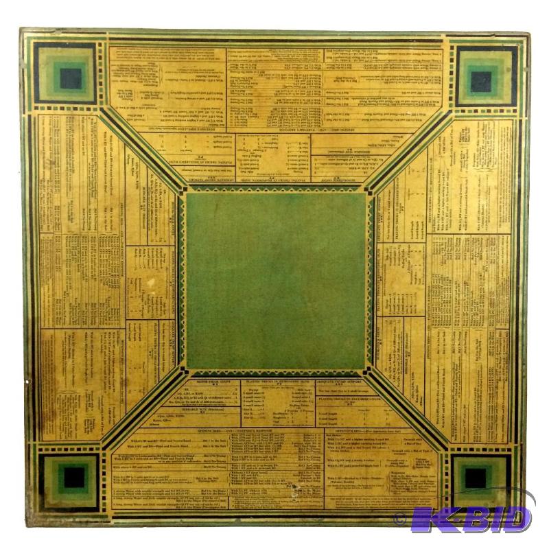 lot 28 image: Antqiue Large Game Table Top Board Measures 30 Square