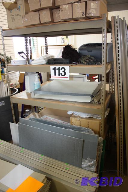 Metal Shelving with particle board shelves