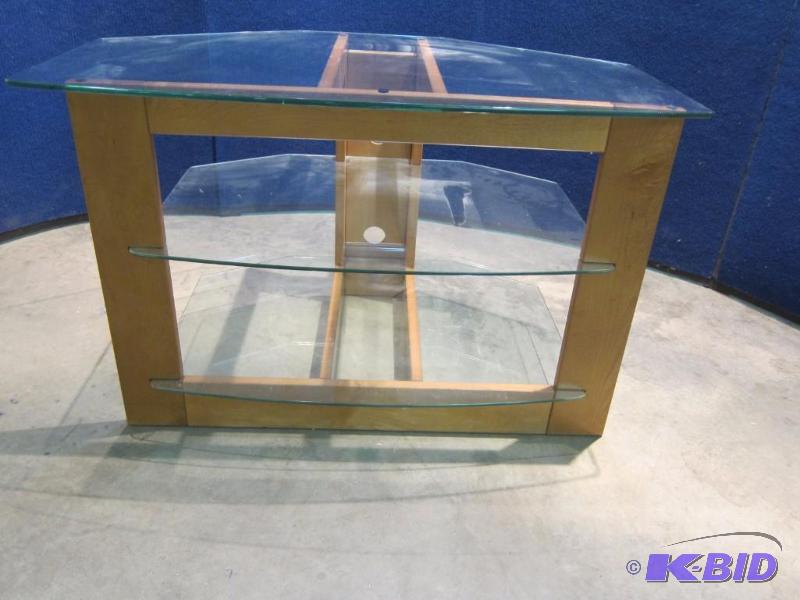 Tempered Glass & Wood TV Stand