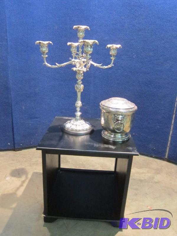 Candelabra, Ice Bucket, and Nightstand