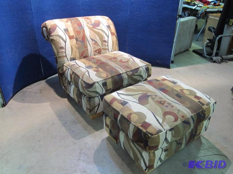 Upholstered Chair & Ottoman